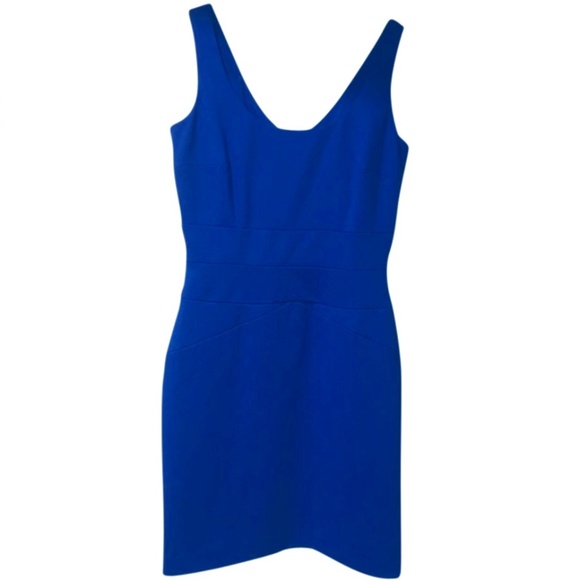 blue mid length dress
